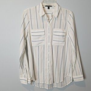 Express Portofino Striped Button Down Shirt